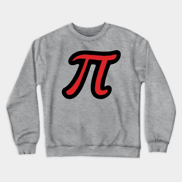 Black and Red Pi Math Symbol Crewneck Sweatshirt by ellenhenryart